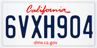 CA license plate 6VXH904