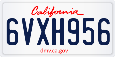 CA license plate 6VXH956