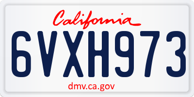 CA license plate 6VXH973