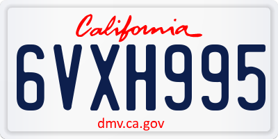 CA license plate 6VXH995