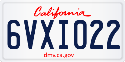 CA license plate 6VXI022