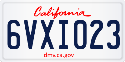CA license plate 6VXI023