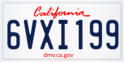 CA license plate 6VXI199