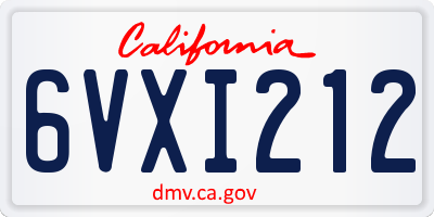 CA license plate 6VXI212