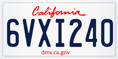 CA license plate 6VXI240