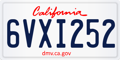 CA license plate 6VXI252
