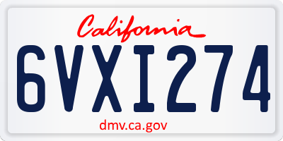 CA license plate 6VXI274