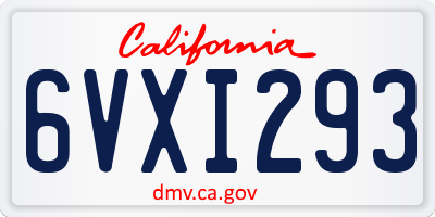 CA license plate 6VXI293