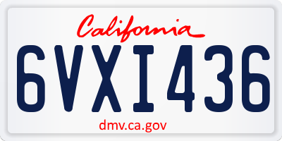 CA license plate 6VXI436