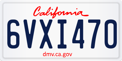 CA license plate 6VXI470
