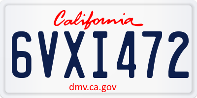 CA license plate 6VXI472