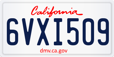 CA license plate 6VXI509