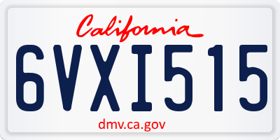 CA license plate 6VXI515