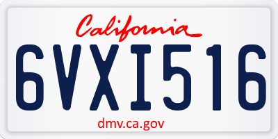 CA license plate 6VXI516
