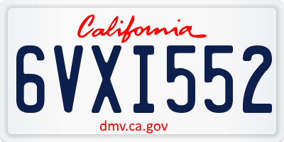 CA license plate 6VXI552