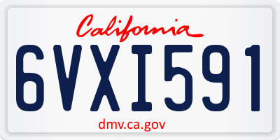 CA license plate 6VXI591