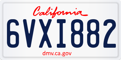 CA license plate 6VXI882