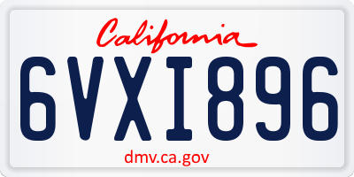 CA license plate 6VXI896