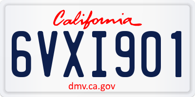 CA license plate 6VXI901