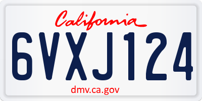 CA license plate 6VXJ124