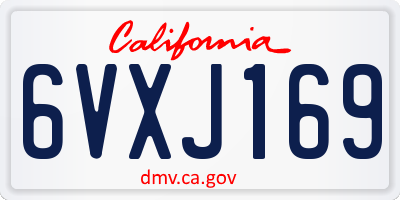 CA license plate 6VXJ169