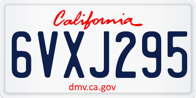 CA license plate 6VXJ295