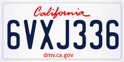 CA license plate 6VXJ336