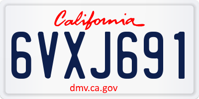CA license plate 6VXJ691