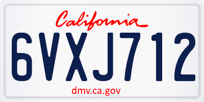 CA license plate 6VXJ712
