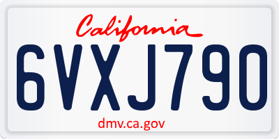 CA license plate 6VXJ790