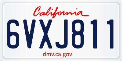 CA license plate 6VXJ811