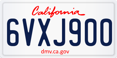 CA license plate 6VXJ900