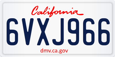 CA license plate 6VXJ966
