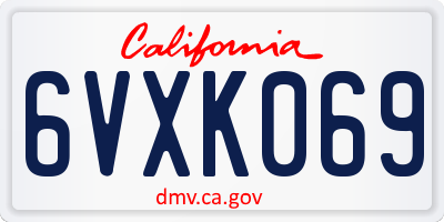 CA license plate 6VXK069