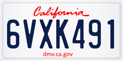 CA license plate 6VXK491