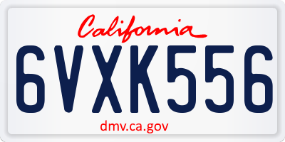 CA license plate 6VXK556
