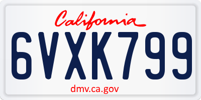 CA license plate 6VXK799