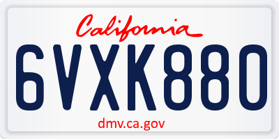 CA license plate 6VXK880