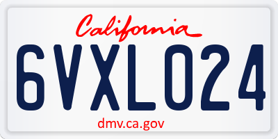 CA license plate 6VXL024