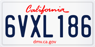 CA license plate 6VXL186