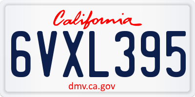 CA license plate 6VXL395