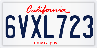 CA license plate 6VXL723