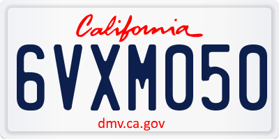 CA license plate 6VXM050