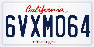 CA license plate 6VXM064
