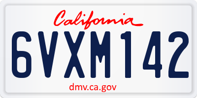 CA license plate 6VXM142