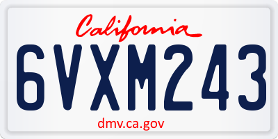 CA license plate 6VXM243