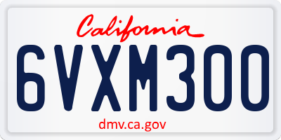 CA license plate 6VXM300
