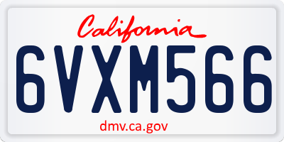 CA license plate 6VXM566
