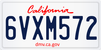 CA license plate 6VXM572