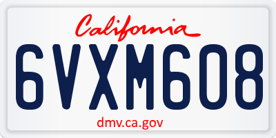 CA license plate 6VXM608